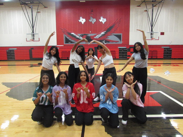 Freshmen Yoshita Gabbi, Silvia Lee, Liya Wang, Tanya Fu, Yukti Katti, Olivia Ku, Tanya Bansal, Sowmitha Rajendran, Sahasra Dodda, and Ojal Astagikarand unleash their inner KATSEYE