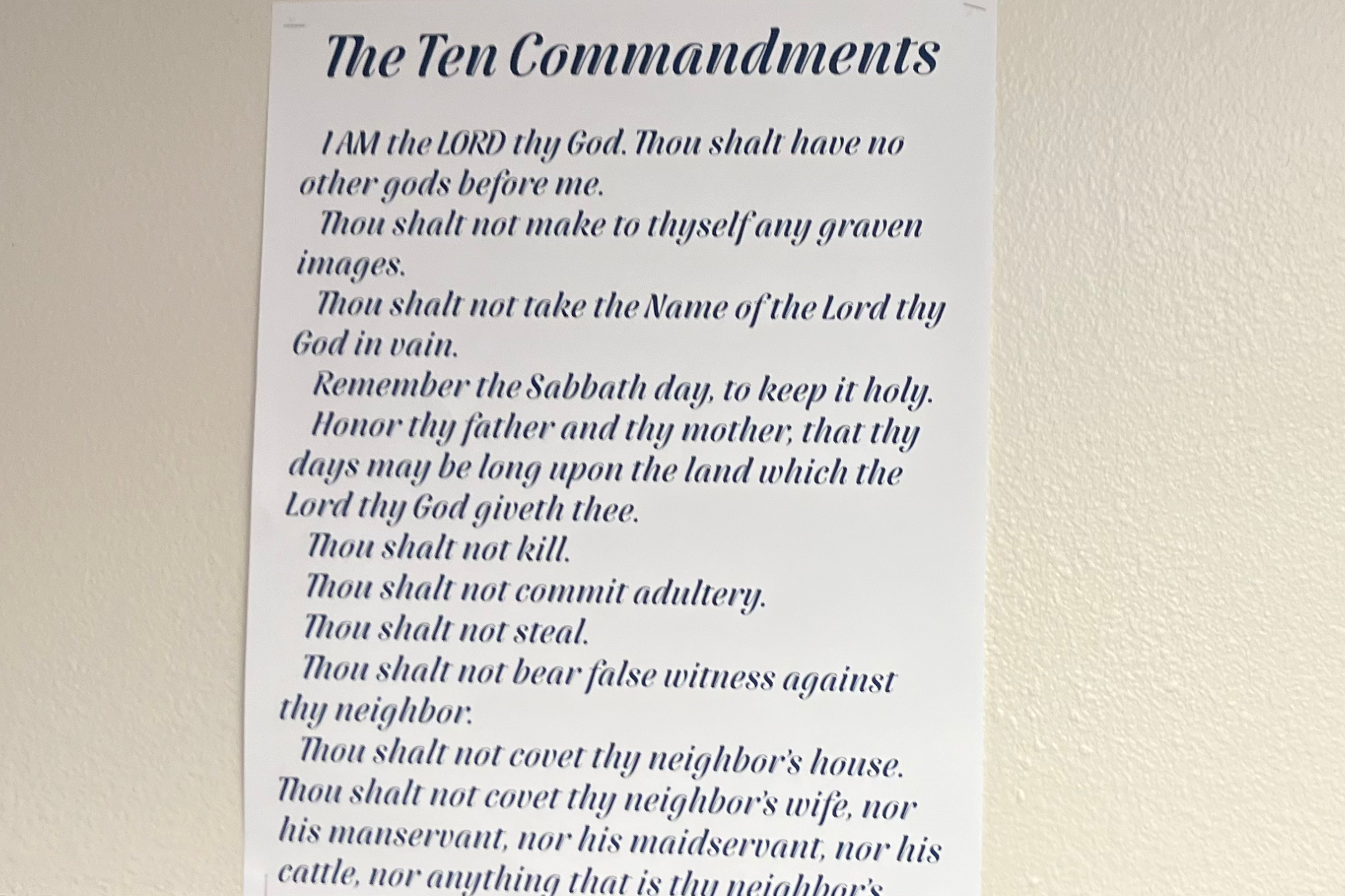 In response to a lawsuit, U.S. District Court Judge Fred Biery has temporarily blocked the law mandating the display of the Ten Commandments for 11 school districts on Aug. 20. According to Texas Attorney General Ken Paxton, school districts not involved in the lawsuit are required to continue to follow the law and display the Ten Commandments.