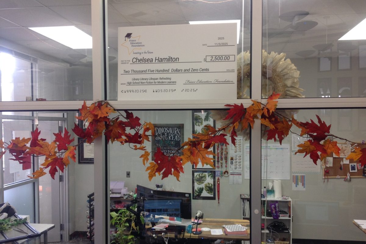 After months of waiting on her grant request results, librarian Chelsea Hamilton was successfully awarded $2,500 by the Frisco Education Foundation (FEF) for nonfiction books.