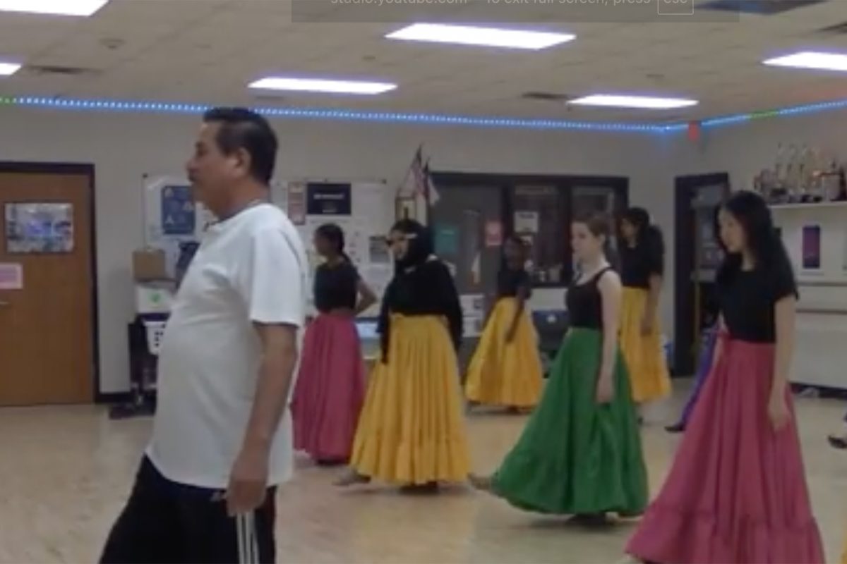 Redhawks in dance are given the opportunity to participate in a ballet folklorico master class, led by master teacher Juan Manualo Rona. Students will merge traditional ballet with Hispanic-style skirts to enhance movement and expression as an annual Hispanic Heritage month tradition, inspired by dance teacher Nicole Nothe's experience working with a ballet folklorico dance company. 