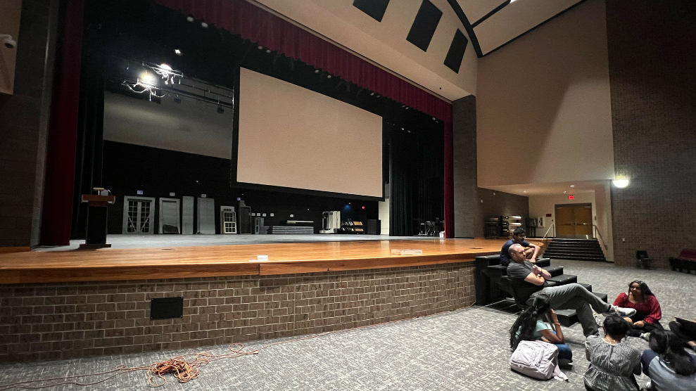 Theatre classes start a storytelling project and become four separate characters, reading children's books in the characters' voices to gain a better understanding of the characters, pitch, and tone. 