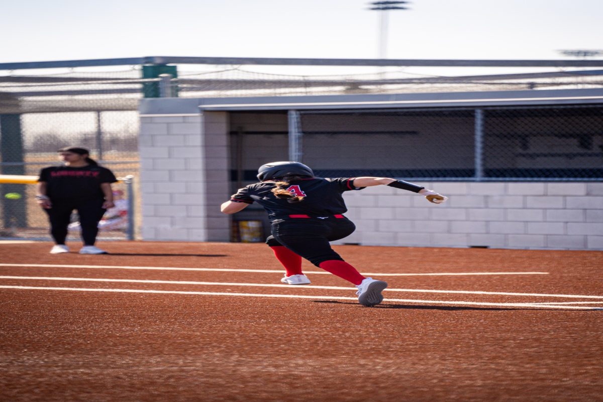 Junior right fielder Anna Reeves in action during the Frisco ISD Tournament over the long weekend