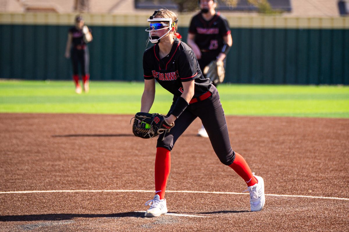 Freshman pitcher Beckley Baumgart during a game.