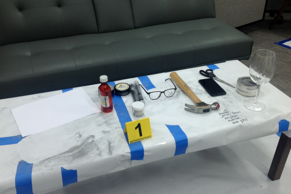 Students in CTE Law Enforcement classes are able to interact with crime scene labs.