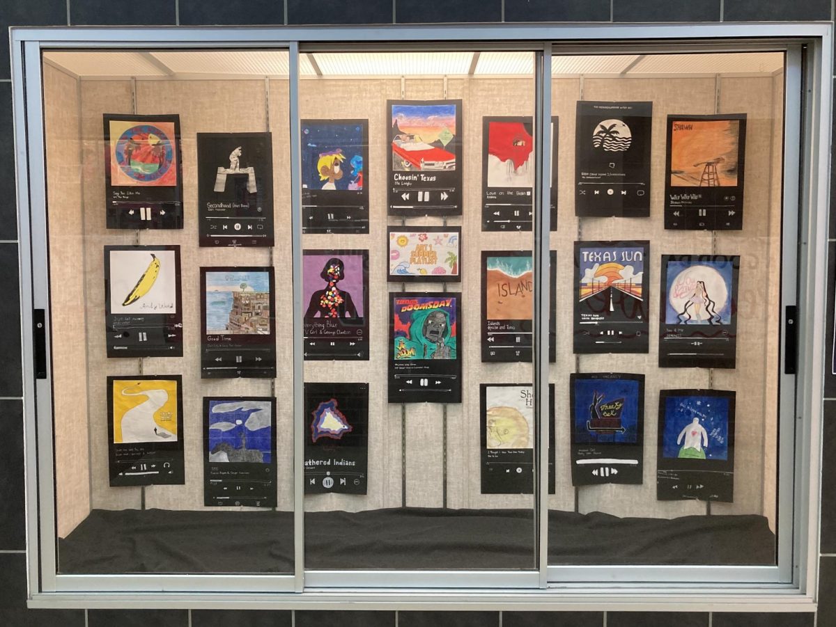 AP Art Drawing students get creative by drawing and coloring album covers from their favorite albums. 