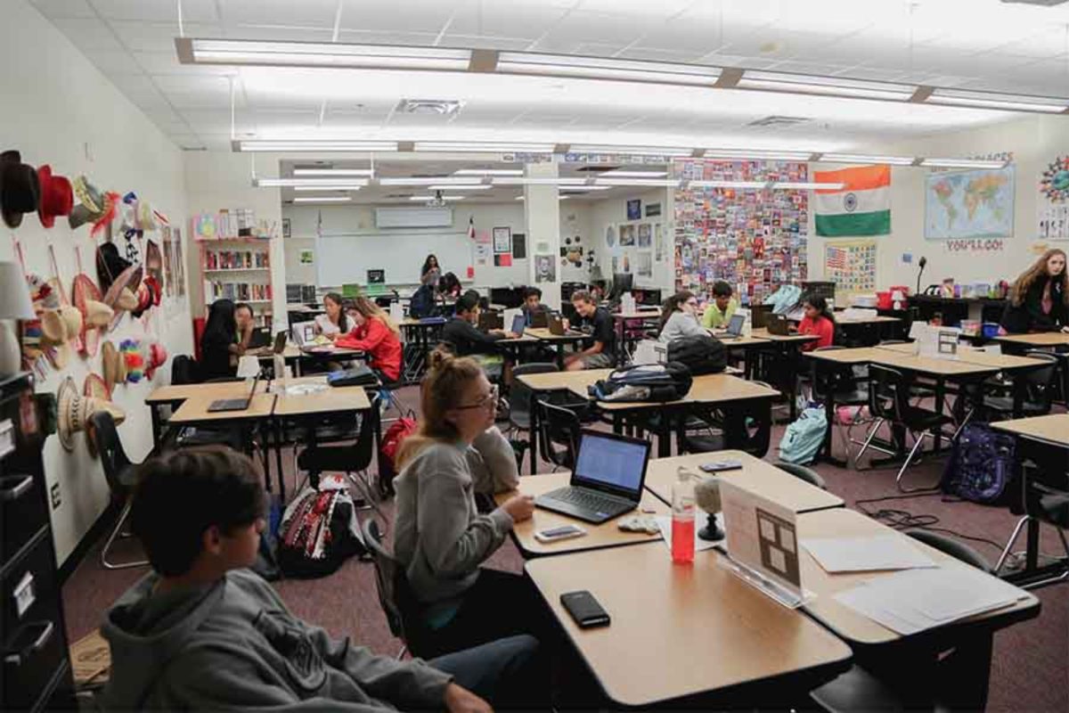 GT Humanities freshmen are creating collaborative murals inspired by their literature circle books to explore themes, symbolism and character development in a creative way.